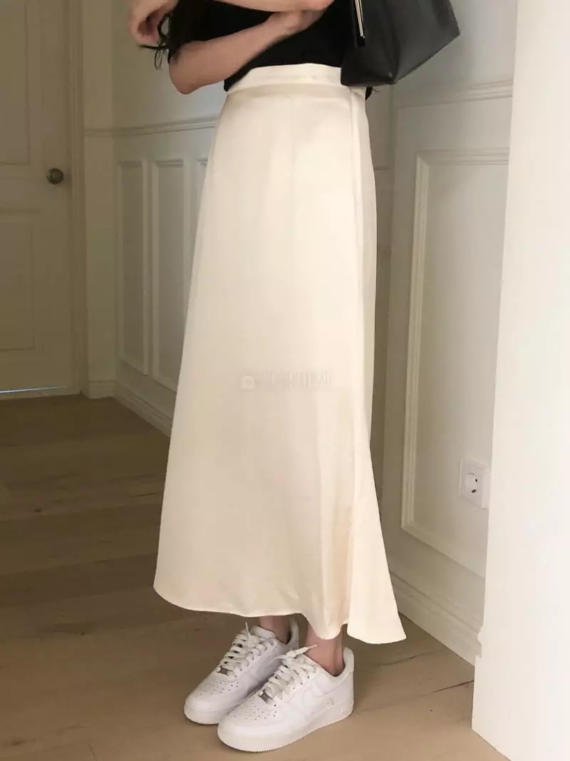 Overclassic - Korean Women Fashion - #vintageinspired - Heavy Satin Skirt - 2
