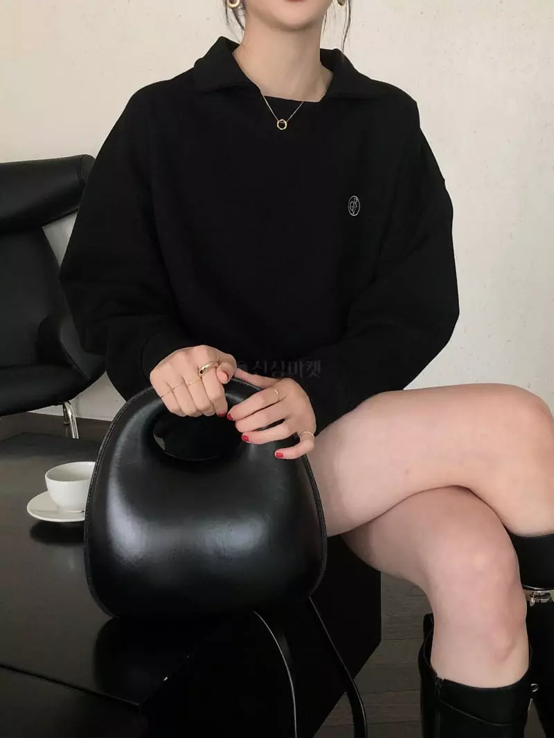 Overclassic - Korean Women Fashion - #vintageinspired - Happy Collar Sweatshirt - 4