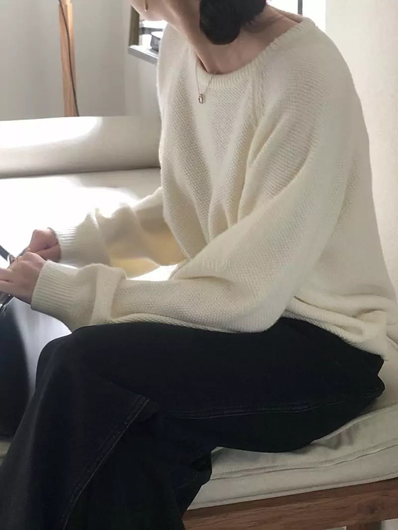 Overclassic - Korean Women Fashion - #womensfashion - Cashmere Nut Knit Tee - 12