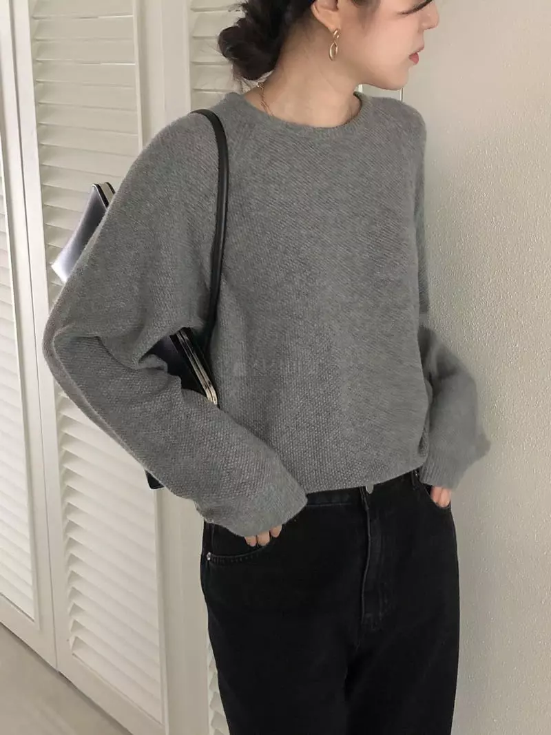 Overclassic - Korean Women Fashion - #momslook - Cashmere Nut Knit Tee - 4