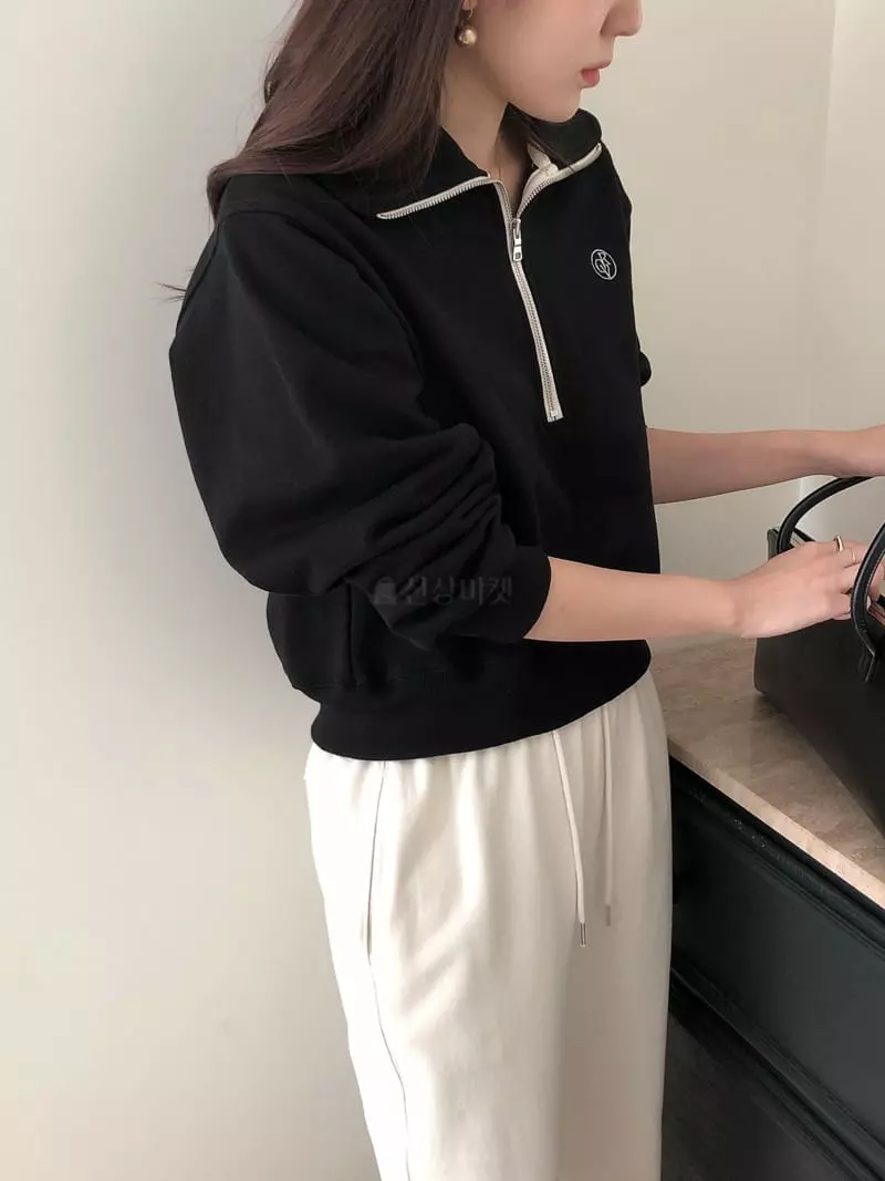 Overclassic - Korean Women Fashion - #womensfashion - Embrodiery Zip-up Sweatshirt - 10
