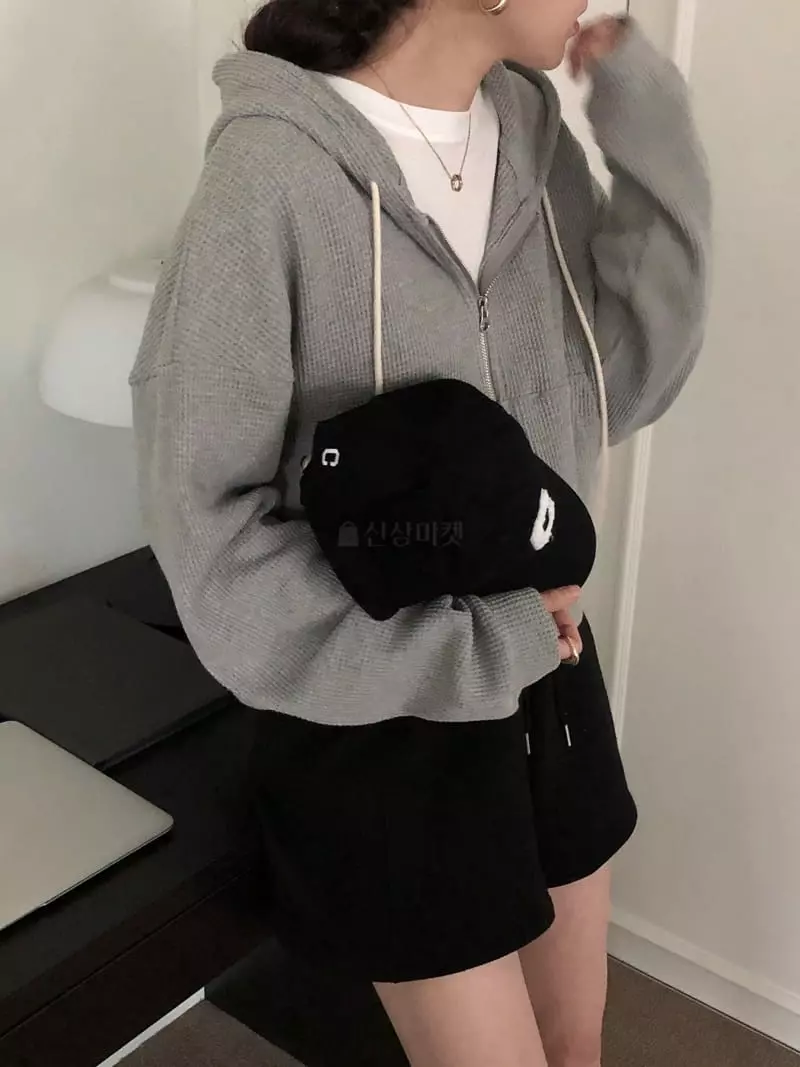 Overclassic - Korean Women Fashion - #womensfashion - Waffle Hoody Zip-up - 8