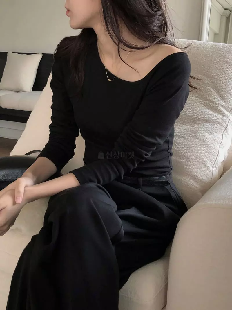 Overclassic - Korean Women Fashion - #womensfashion - Unbal Long Sleeves Tee - 8