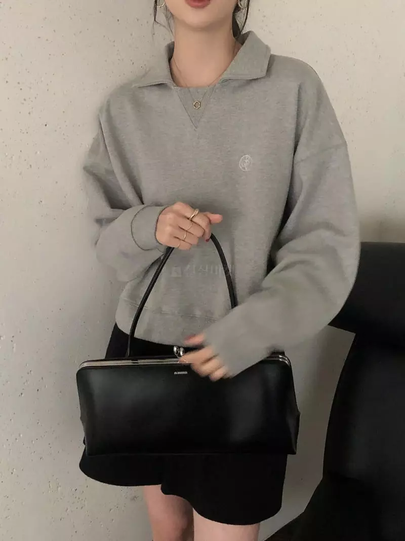 Overclassic - Korean Women Fashion - #womensfashion - Happy Collar Sweatshirt - 12