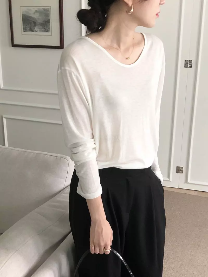 Overclassic - Korean Women Fashion - #momslook - Breeds Loose Tee - 4