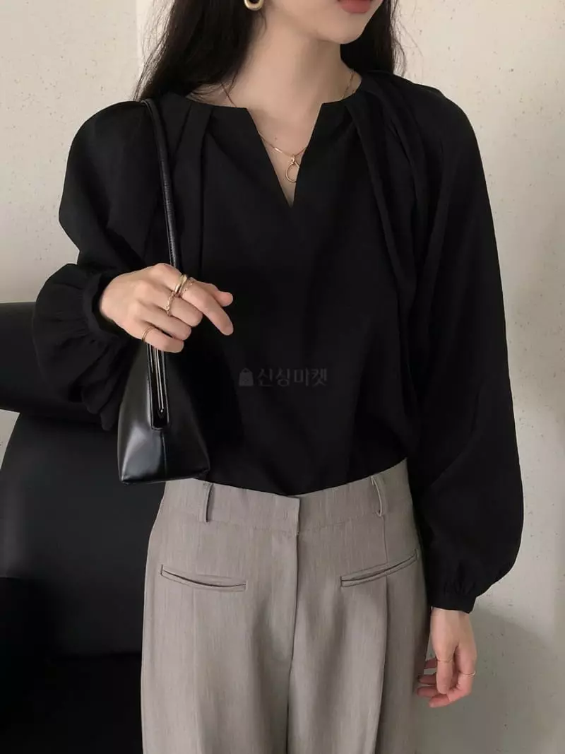 Overclassic - Korean Women Fashion - #womensfashion - Bowl Pintuck Blouse