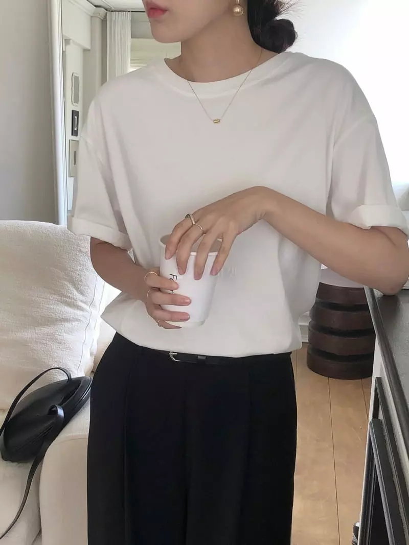 Overclassic - Korean Women Fashion - #womensfashion - French Boxy Tee - 10
