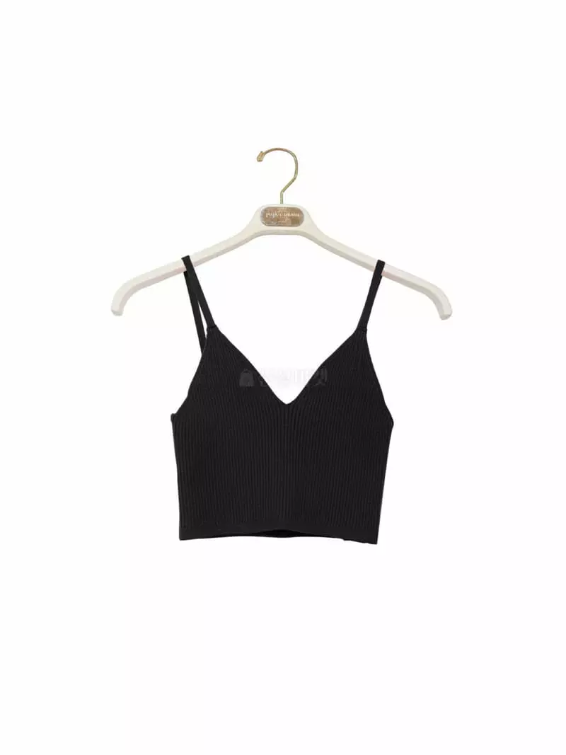 Paper Moon - Korean Women Fashion - #momslook - Rib Knit Bustier Top - 3