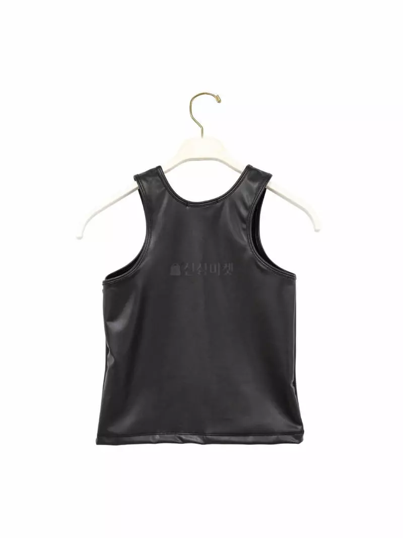 Paper Moon - Korean Women Fashion - #momslook - Leather Tank Sleeveless Top - 2