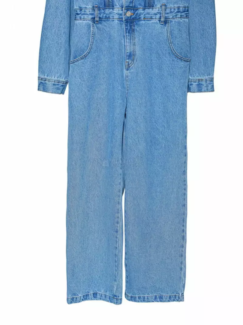 Paper Moon - Korean Women Fashion - #momslook - Blue Denim Jumpsuit - 8