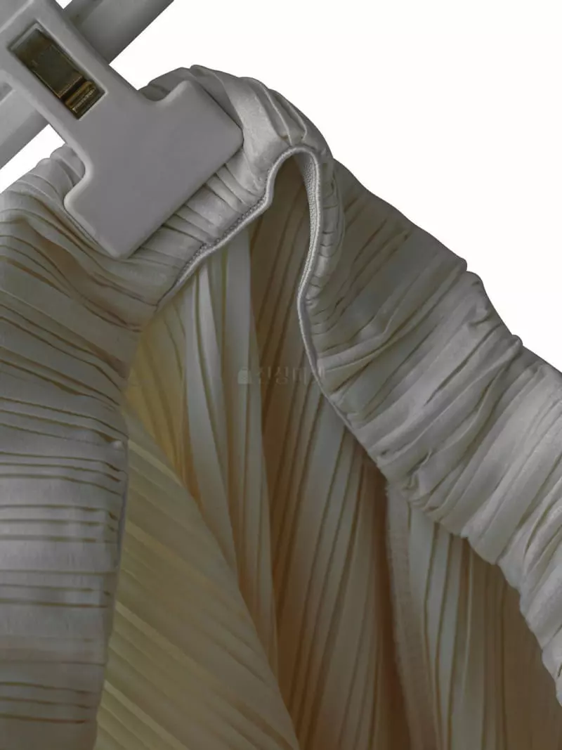 Paper Moon - Korean Women Fashion - #momslook - Banding Pleats Wave Detail Midi Skirt - 7