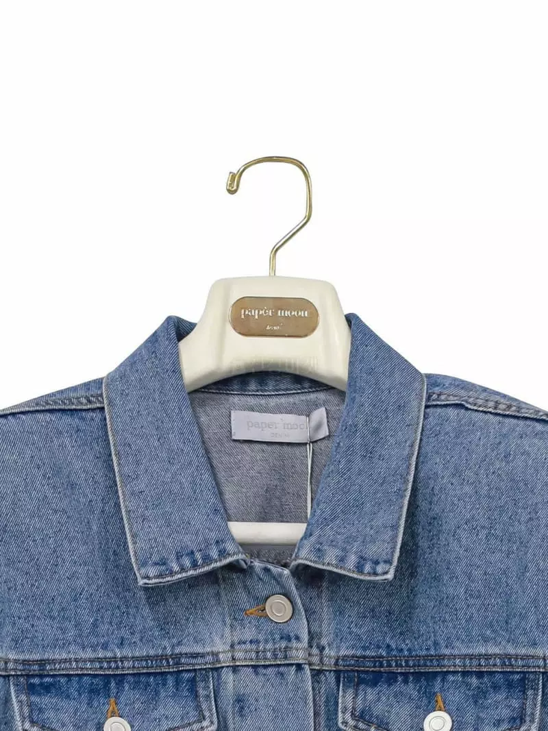 Paper Moon - Korean Women Fashion - #momslook - Maxy Padded Shoulder Denim Jacket - 10