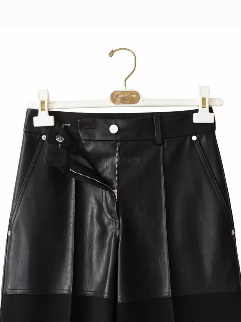 Paper Moon - Korean Women Fashion - #momslook - Lam Skin Pants - 5
