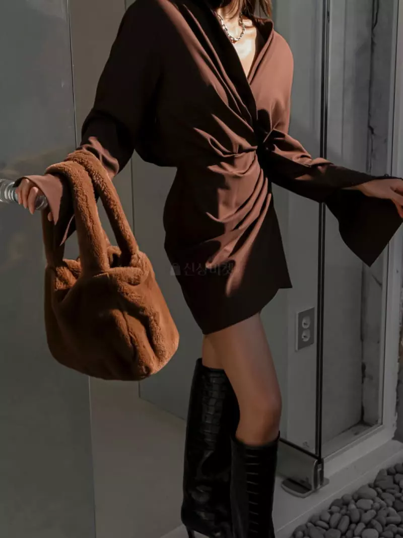 Paper Moon - Korean Women Fashion - #momslook - Drape Detail Mini One-piece - 3