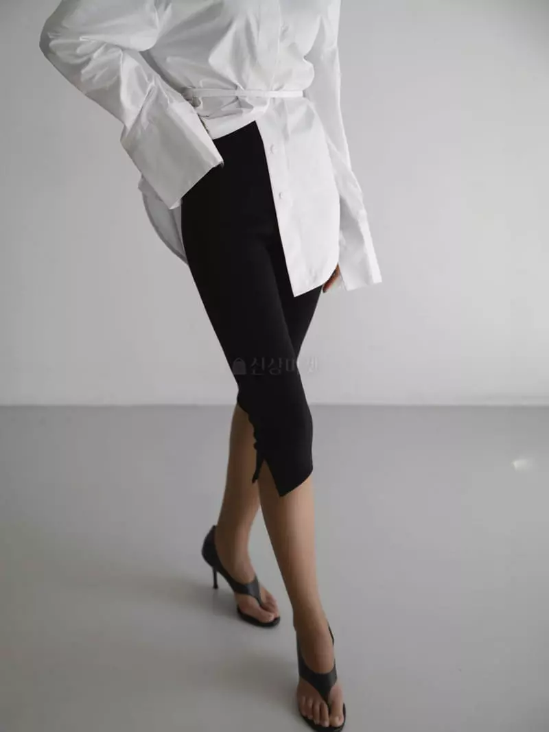 Paper Moon - Korean Women Fashion - #womensfashion - Slit Detail Leggings - 4
