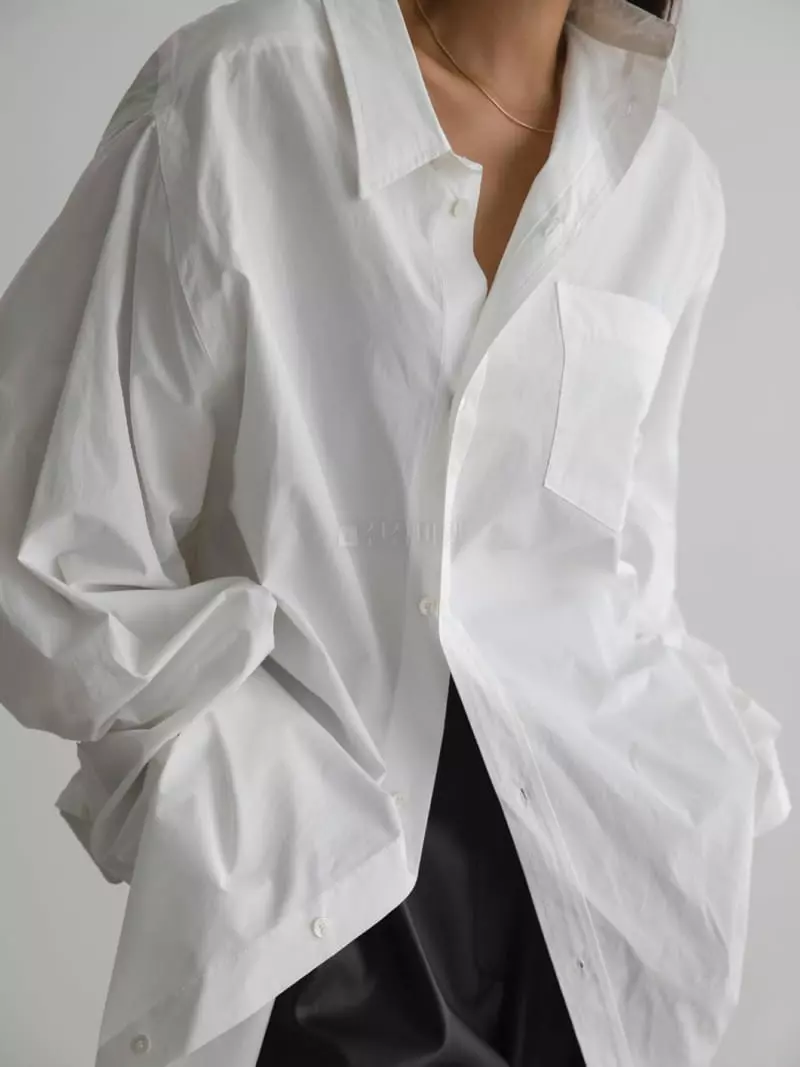 Paper Moon - Korean Women Fashion - #momslook - Unbalance Button Shirt - 3