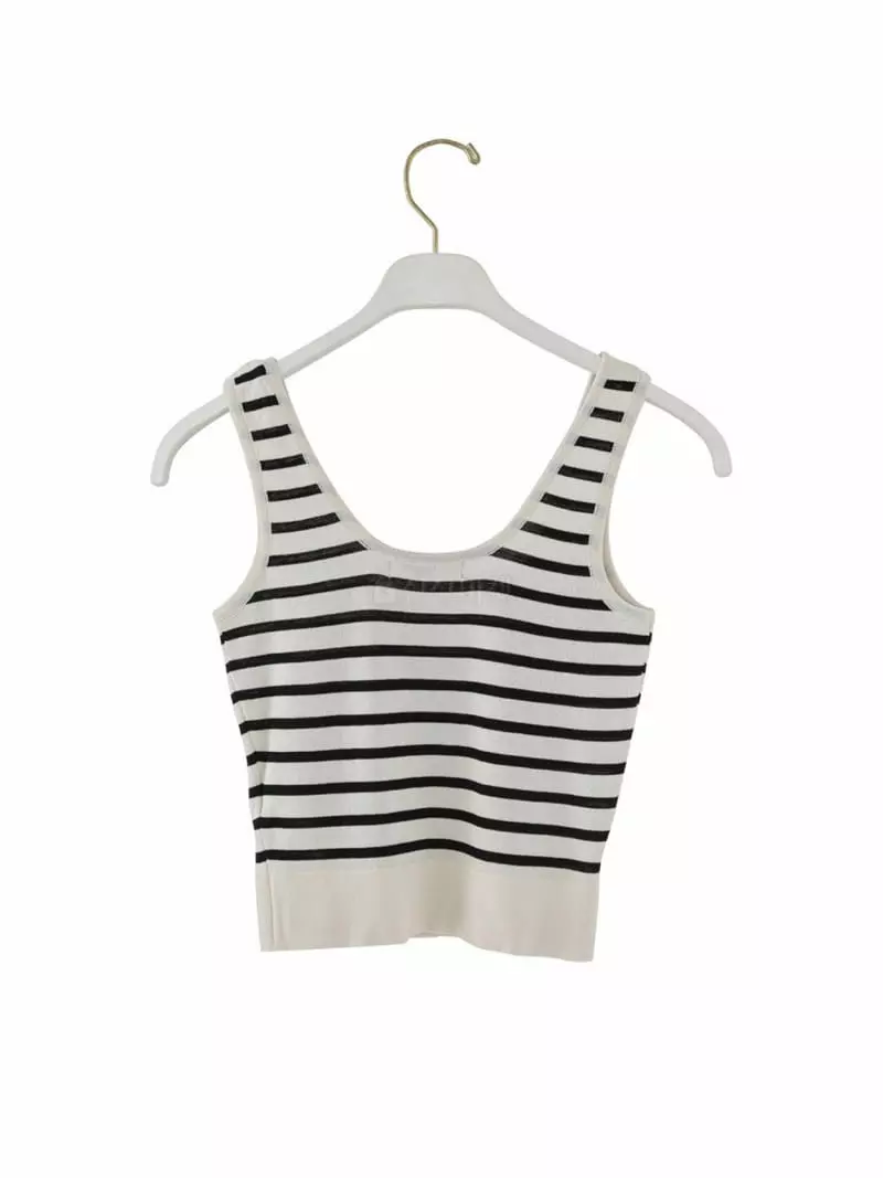 Paper Moon - Korean Women Fashion - #momslook - Crop Tank Sleeveless Knit Top - 10