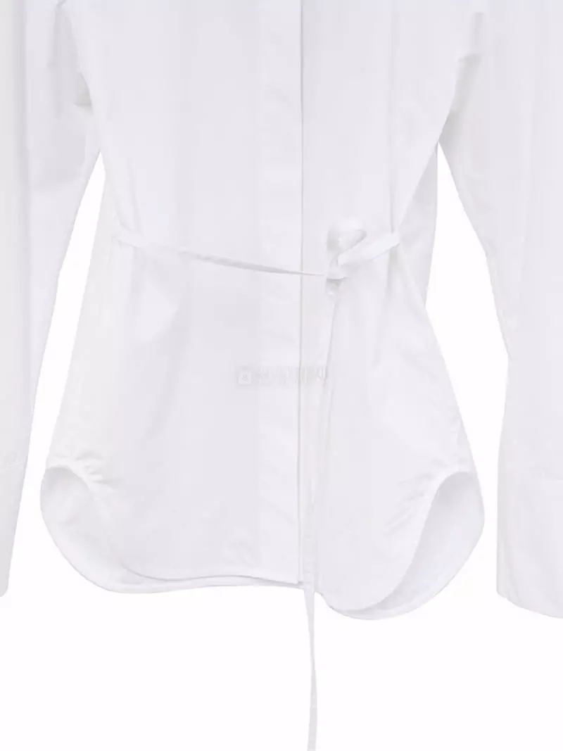 Paper Moon - Korean Women Fashion - #momslook - Padded Shoulder Cotton Shirt - 12