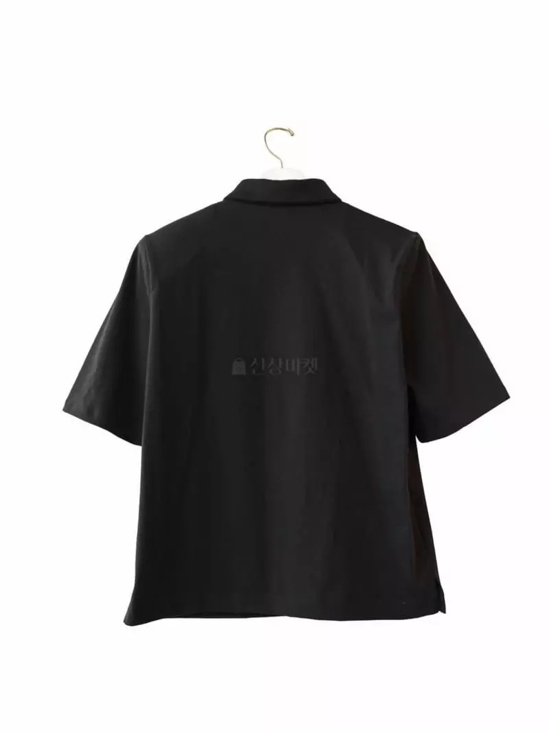 Paper Moon - Korean Women Fashion - #pursuepretty - Padded Shoulder Collar Tee - 5