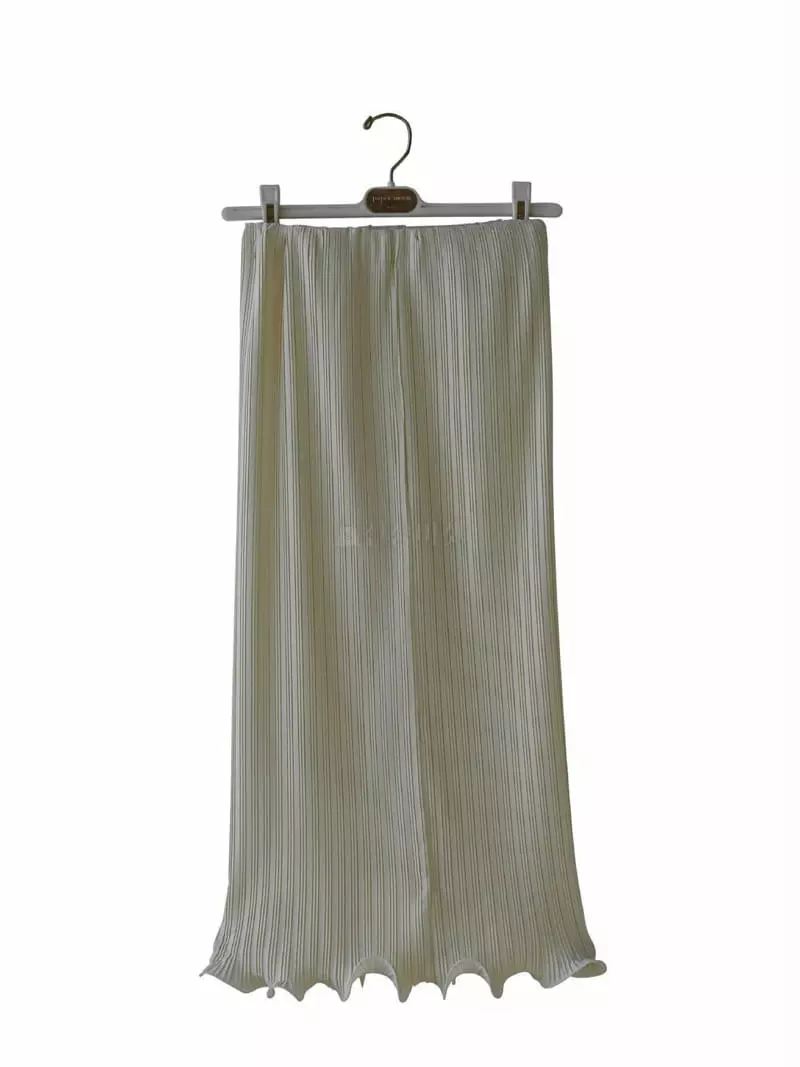 Paper Moon - Korean Women Fashion - #restrostyle - Banding Pleats Wave Detail Midi Skirt - 2