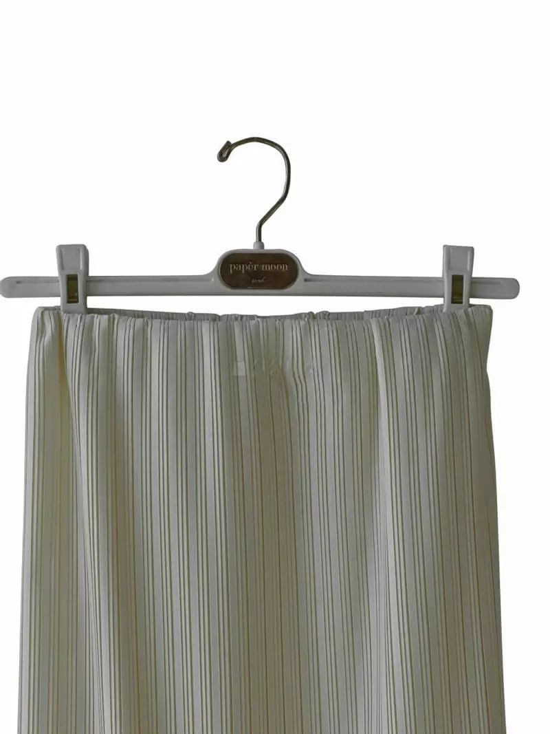 Paper Moon - Korean Women Fashion - #romanticstyle - Banding Pleats Wave Detail Midi Skirt - 3