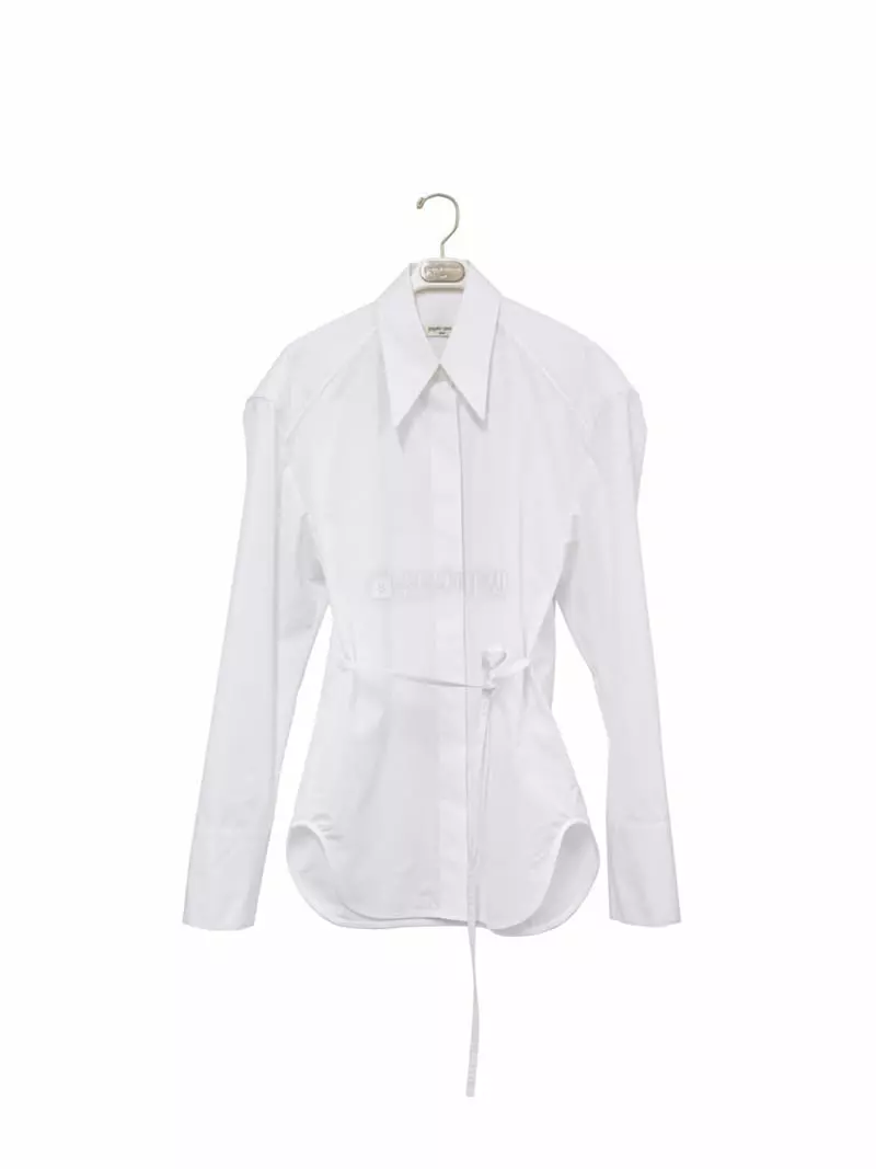 Paper Moon - Korean Women Fashion - #romanticstyle - Padded Shoulder Cotton Shirt - 8
