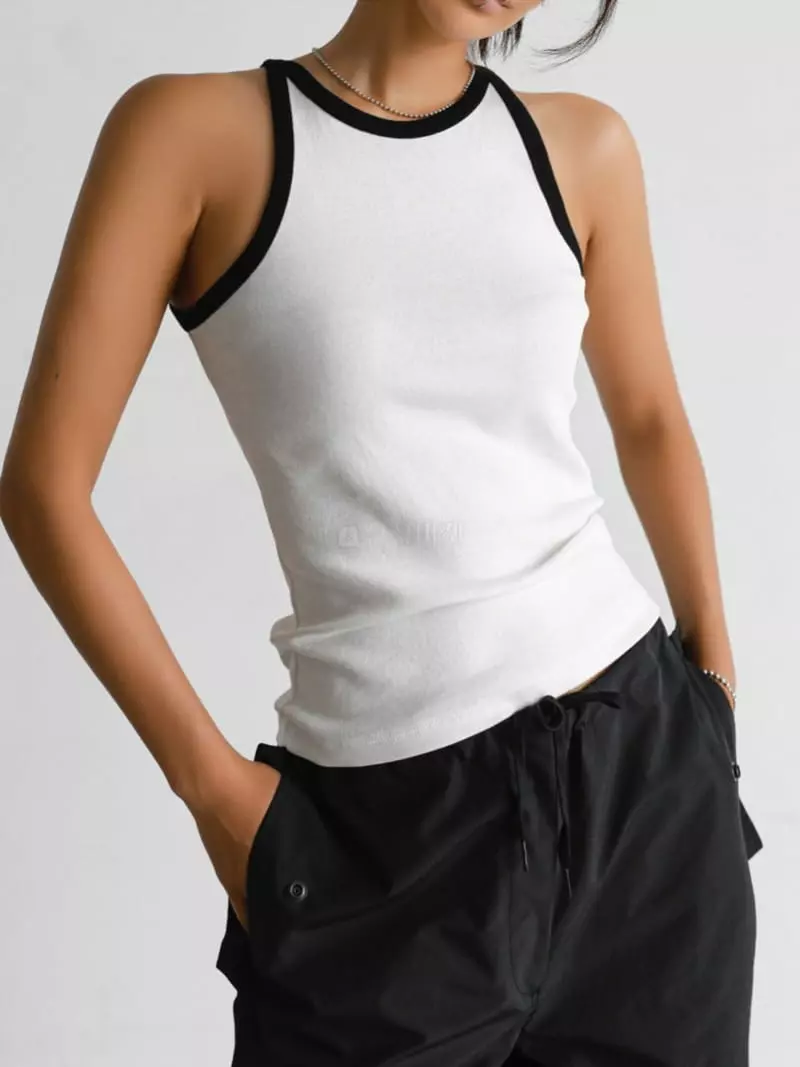 Paper Moon - Korean Women Fashion - #vintageinspired - Color Sleeveless Tank Top - 11