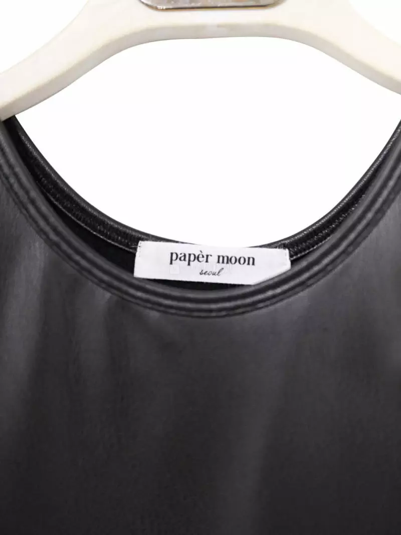 Paper Moon - Korean Women Fashion - #womensfashion - Leather Tank Sleeveless Top - 4
