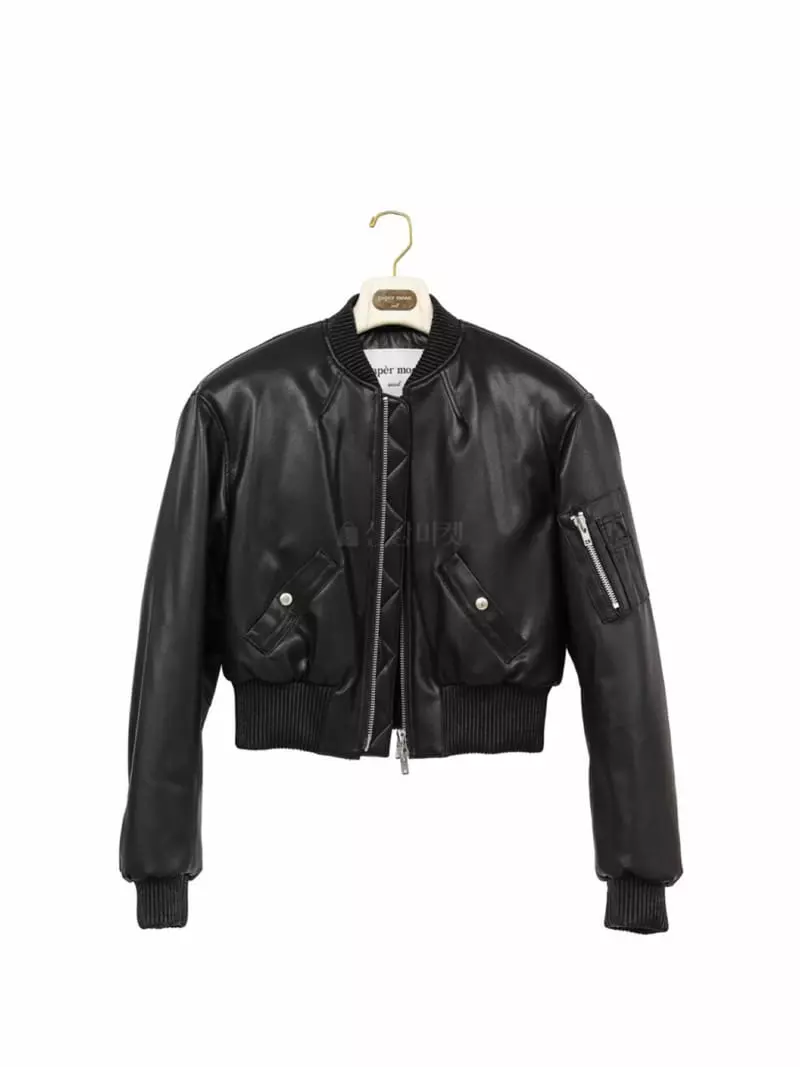Paper Moon - Korean Women Fashion - #vintageinspired - Leather Crop Jacket - 4
