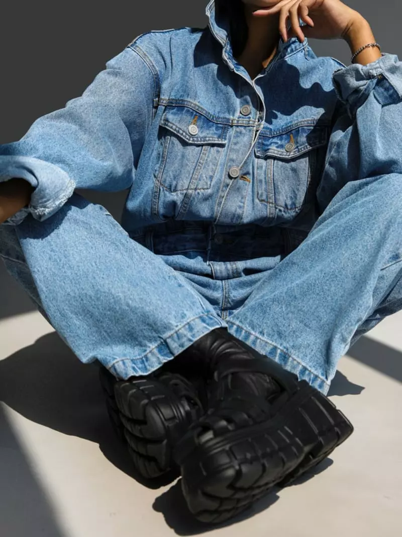 Paper Moon - Korean Women Fashion - #vintagekidsstyle - Blue Jumpsuit - 5