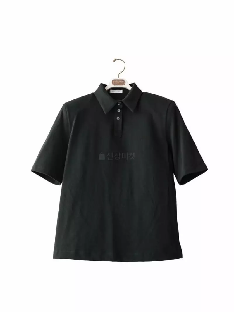 Paper Moon - Korean Women Fashion - #vintageinspired - Padded Shoulder Collar Tee - 4