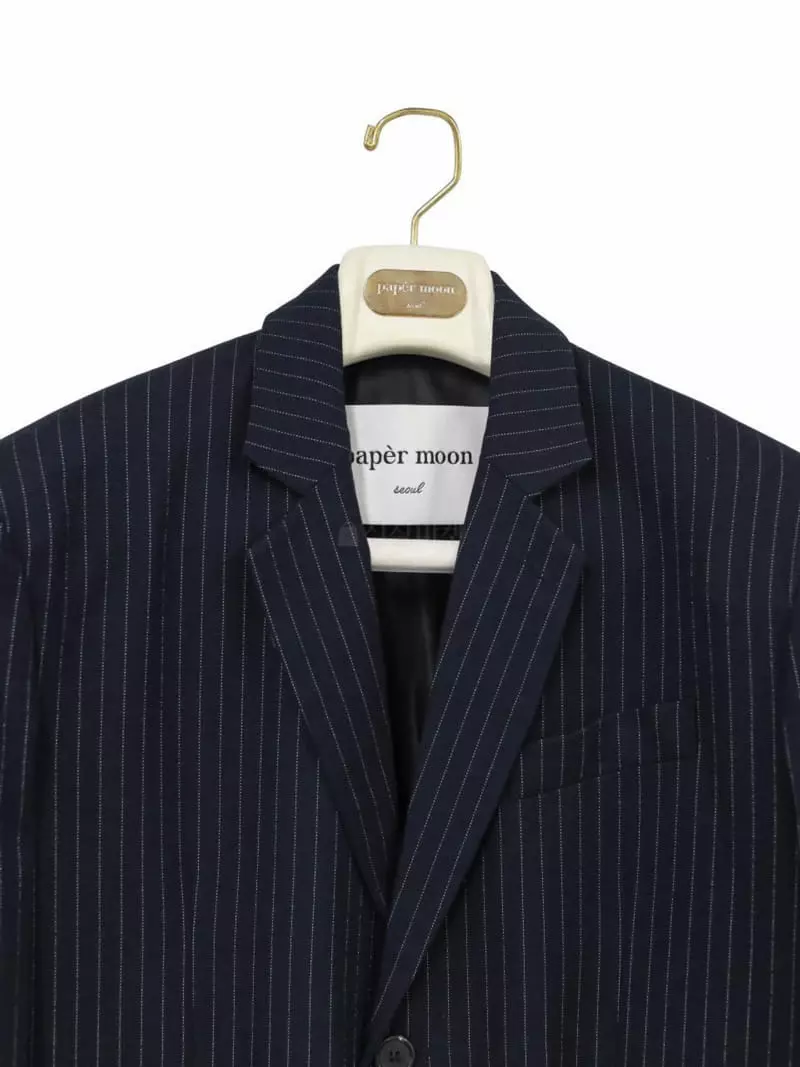 Paper Moon - Korean Women Fashion - #womensfashion - Pin Stripes Three Button Jacket - 7