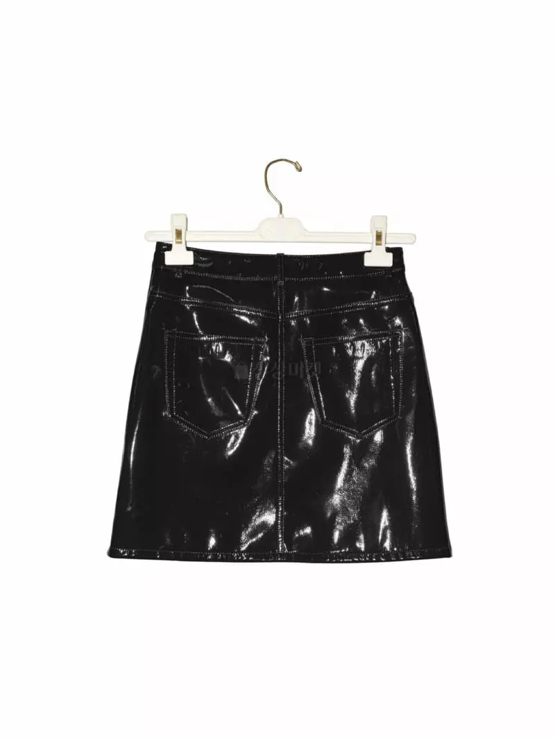 Paper Moon - Korean Women Fashion - #womensfashion - Patent Leather Mini Skirt - 8