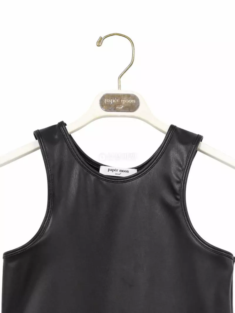 Paper Moon - Korean Women Fashion - #womensfashion - Leather Tank Sleeveless Top - 3