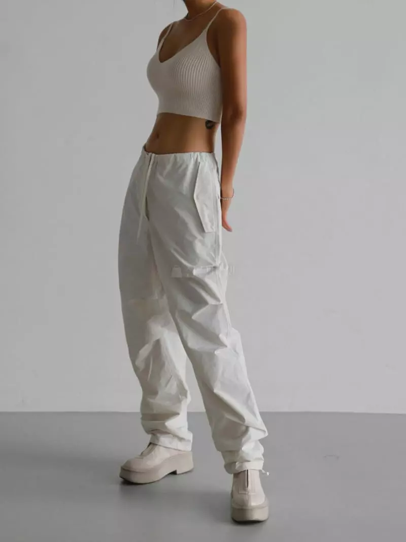 Paper Moon - Korean Women Fashion - #womensfashion - Drawing String Waist Pants - 3