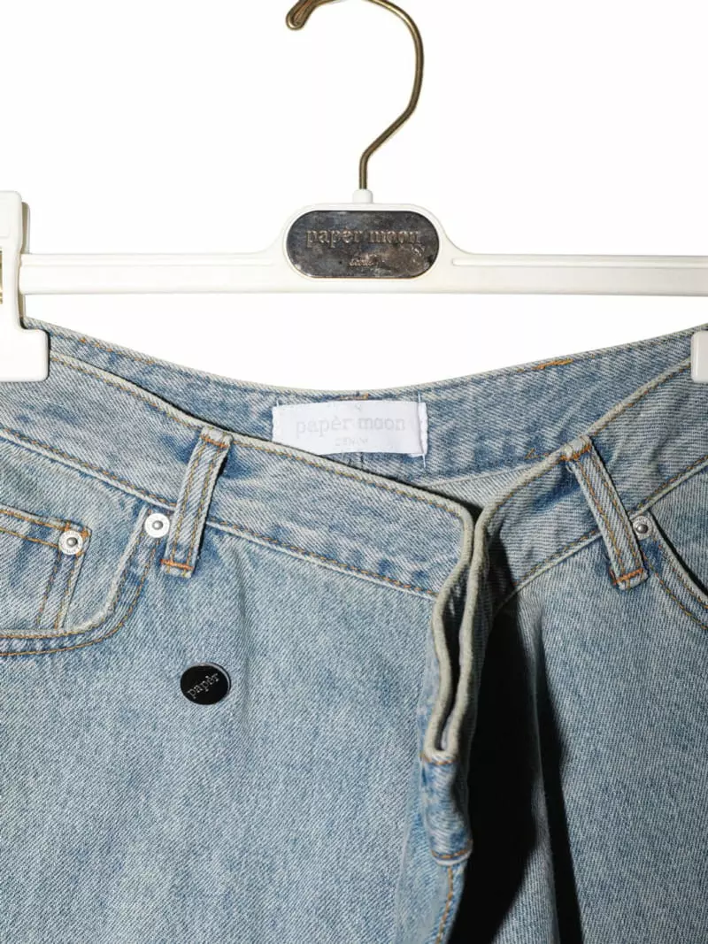 Paper Moon - Korean Women Fashion - #womensfashion - Wrap Detail Jeans - 5