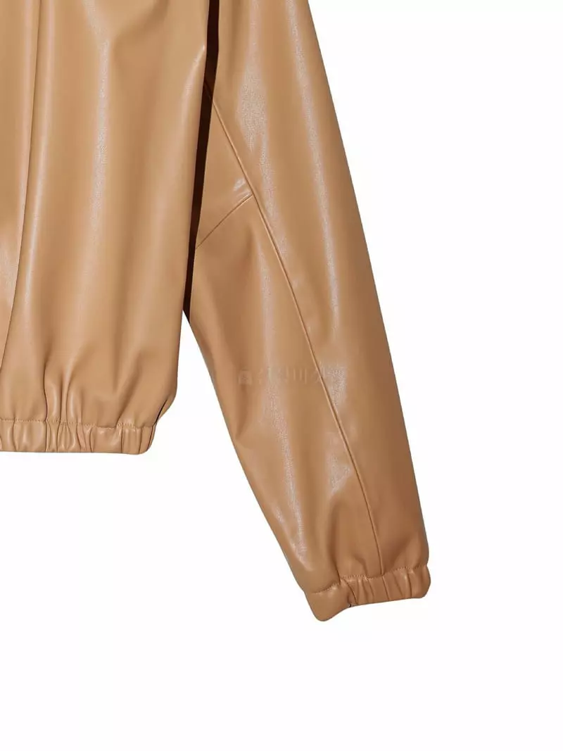 Paper Moon - Korean Women Fashion - #womensfashion - Classic Leaher Plain Hoody - 5