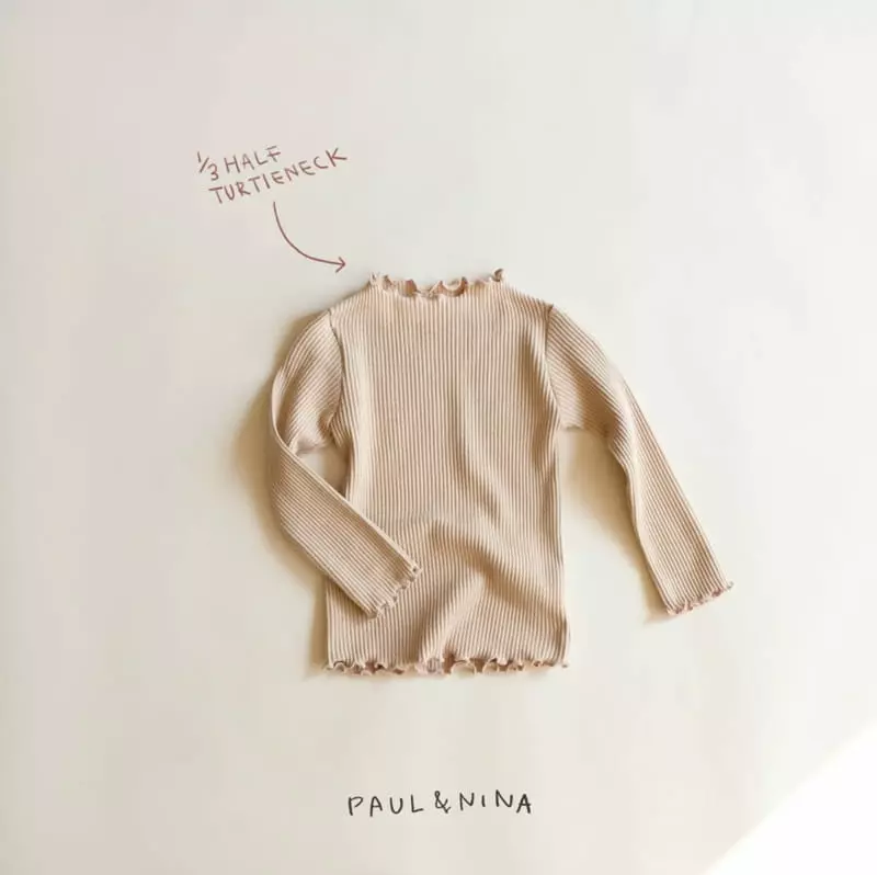Paul & Nina - Korean Children Fashion - #Kfashion4kids - Rib 1/3 Half Turtleneck Tee - 7