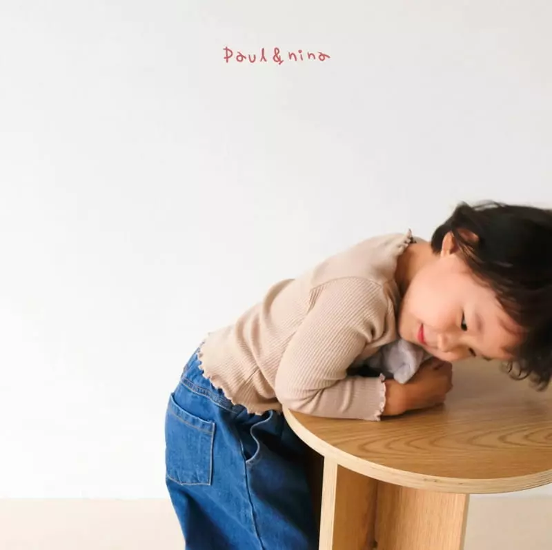 Paul & Nina - Korean Children Fashion - #designkidswear - Rib 1/3 Half Turtleneck Tee