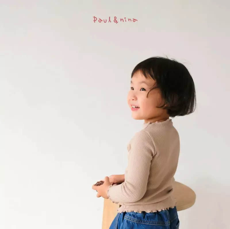 Paul & Nina - Korean Children Fashion - #discoveringself - Rib 1/3 Half Turtleneck Tee - 2