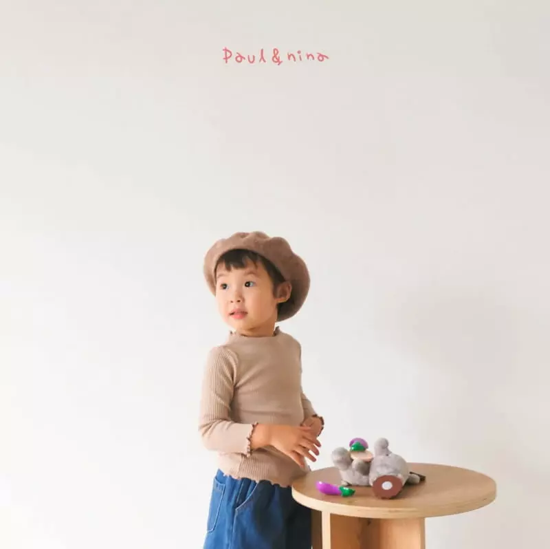 Paul & Nina - Korean Children Fashion - #littlefashionista - Rib 1/3 Half Turtleneck Tee - 8