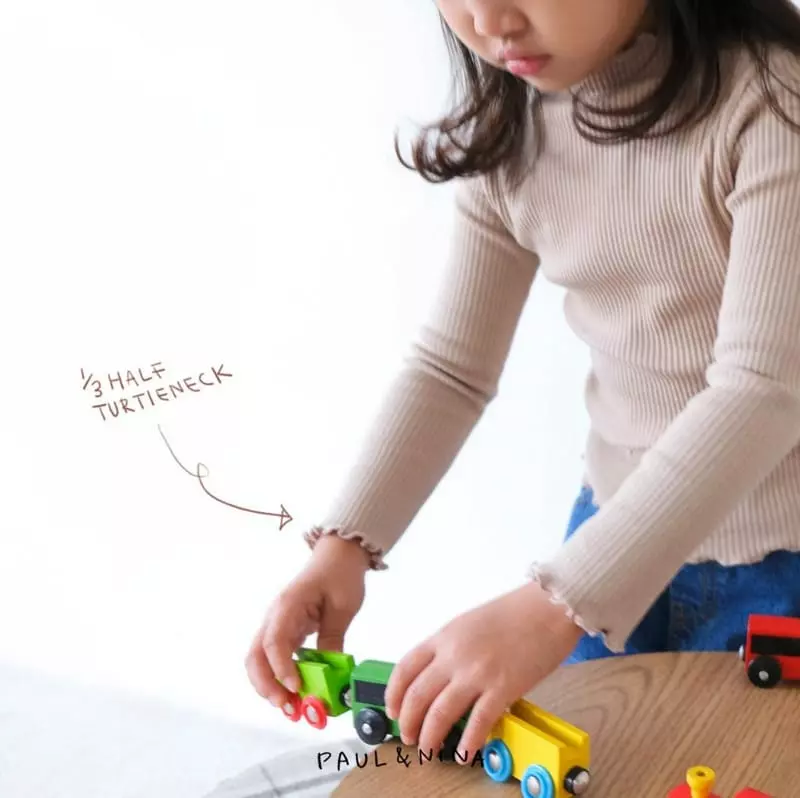 Paul & Nina - Korean Children Fashion - #prettylittlegirls - Rib 1/3 Half Turtleneck Tee - 11
