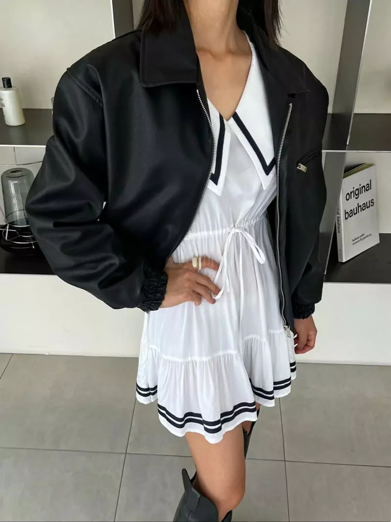 Pb - Korean Women Fashion - #momslook - Leather Jacket - 10