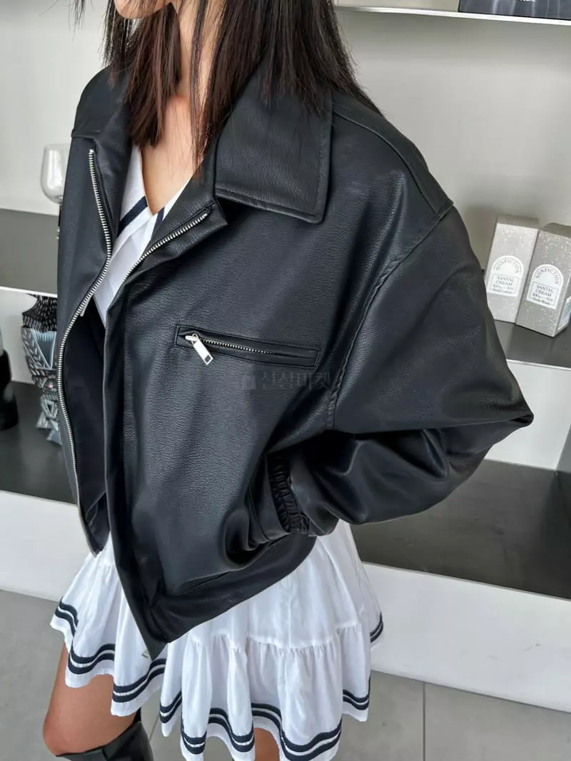 Pb - Korean Women Fashion - #womensfashion - Leather Jacket - 4