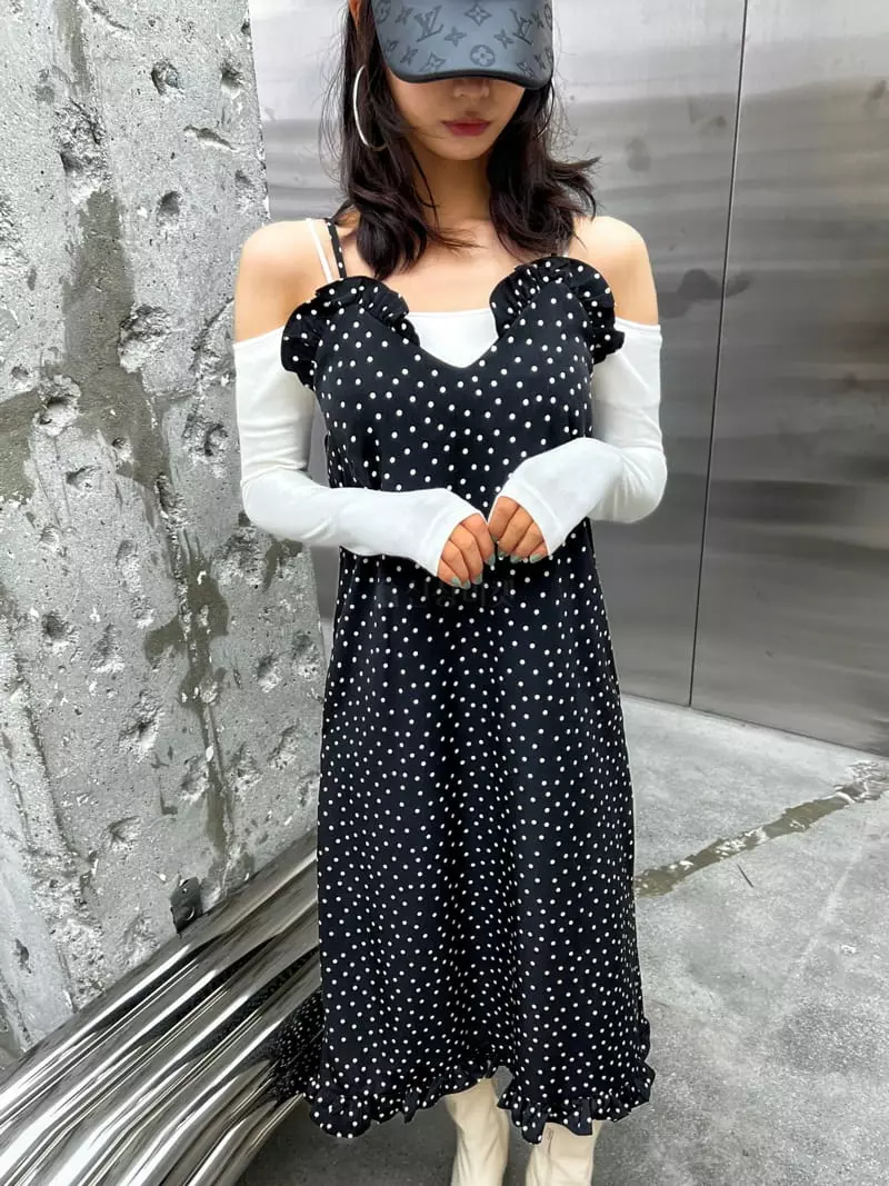 Pb - Korean Women Fashion - #momslook - Ruffle Dot One-piece - 11