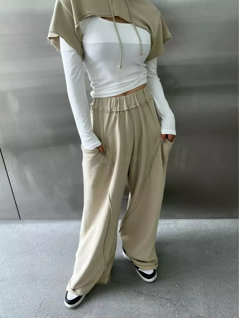 Pb - Korean Women Fashion - #womensfashion - Deggi Wide Pants - 4
