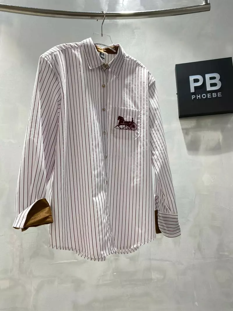 Pb - Korean Women Fashion - #momslook - Stripes Embroidery Shirt - 9