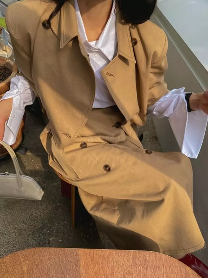 Pb - Korean Women Fashion - #momslook - M Stitch Trench Jacket - 2