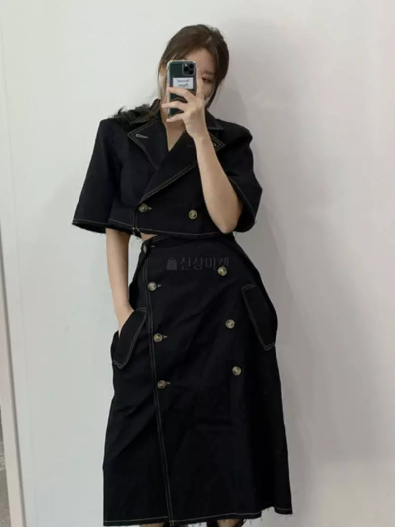 Pb - Korean Women Fashion - #momslook - M Stitch Trench Skirt