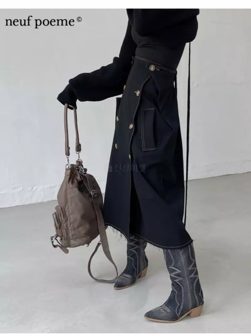 Pb - Korean Women Fashion - #momslook - M Stitch Trench Skirt - 11